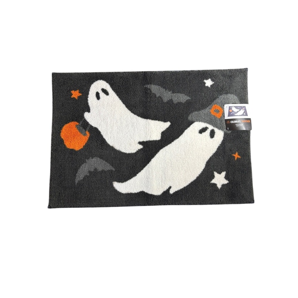 Celebrate Together Bath Rug Halloween Ghosts Stars Bats  Pumpkin 20" by 30" NEW
